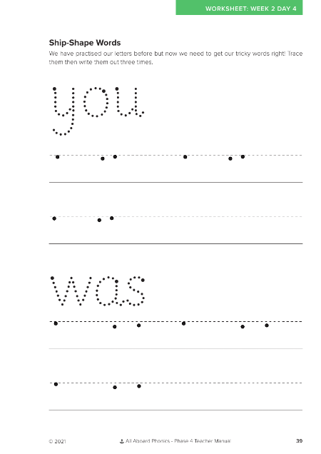 Ship-Shape Words letter formation activity - Worksheet 