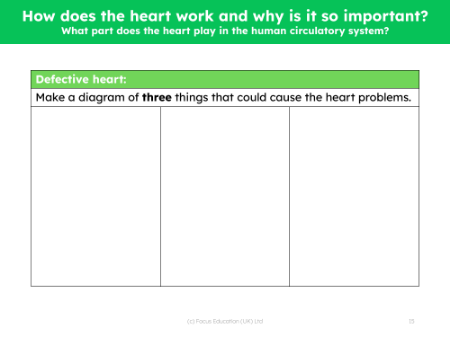Defective heart - Diagram sheet