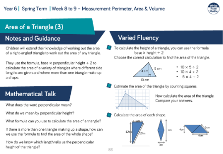 Area of a Triangle (3): Varied Fluency
