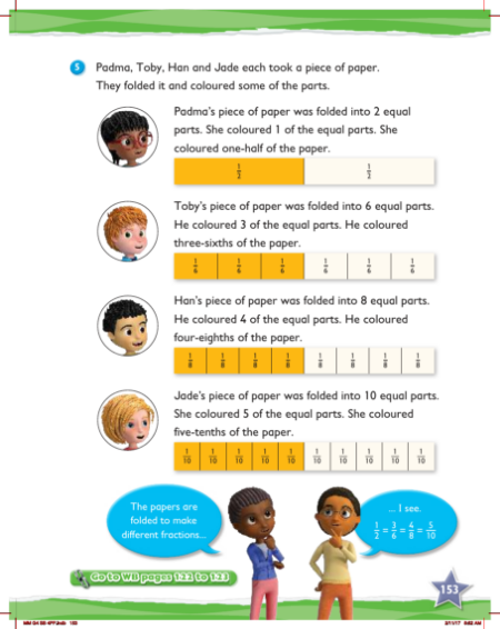 Learn together, Parts of a whole and equivalent fractions (4)