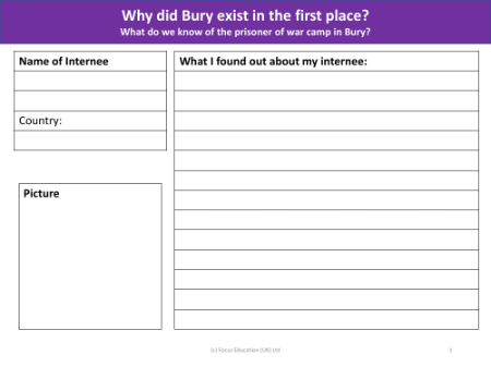 What I found out about my internee - Worksheet - Year 3