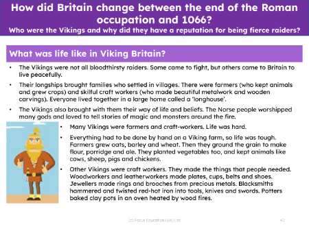What was life like in Viking Britain? - Info sheet