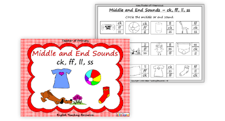 Middle and End Sounds -  ck, ff, ll, ss
