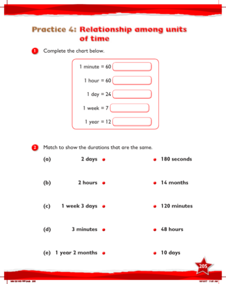 Max Maths, Year 3, Work Book, Relationship among units of time