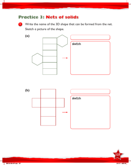 Max Maths, Year 4, Work Book, Nets of solids