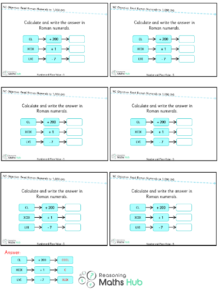 Read Roman numerals to 1,000 (M) 8 - Reasoning