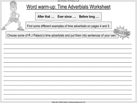 Why I Didn't Go to School - Word warm-up: Time Adverbials Worksheet