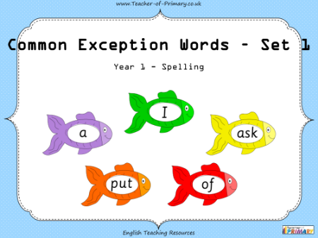 Common Exception Words - Set 1 - PowerPoint