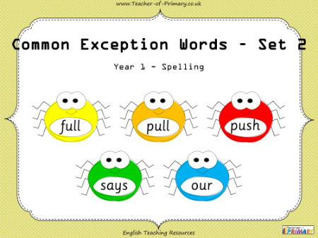 Common Exception Words - Set 2 - PowerPoint