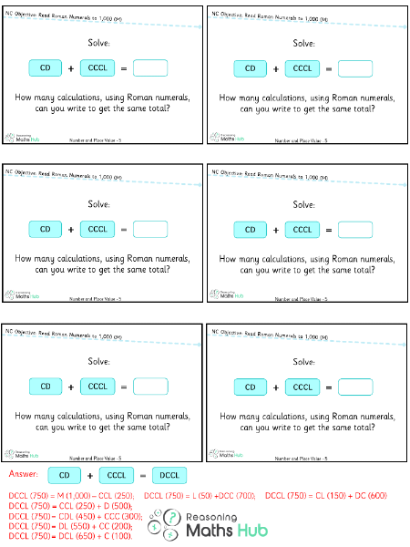 Read Roman numerals to 1,000 (M) 7 - Reasoning