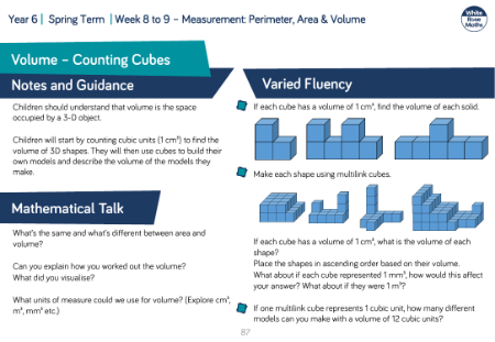 Volume â€“ Counting Cubes: Varied Fluency