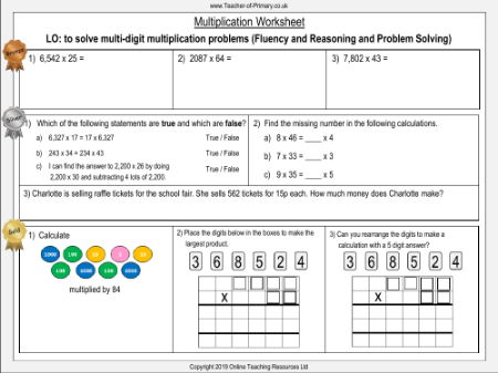 Multiplication - Worksheet