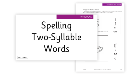 Phonics Phase 3, Week 10 - Lesson 1 Two-syllables