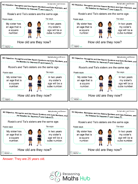 Recognise and use square numbers and cube numbers 5 - Reasoning