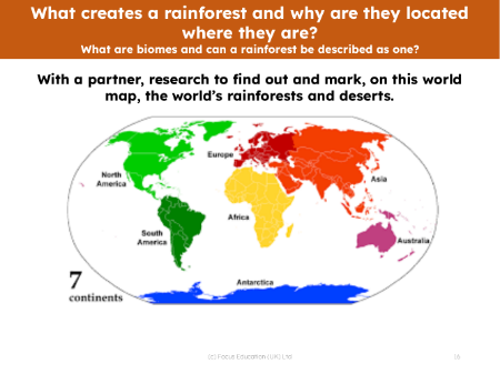 Locate on a map - Rainforests