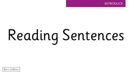 Reading sentences  - Presentation 