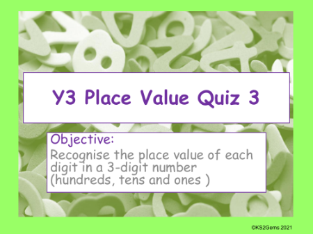 Place Value Quiz - Recognise place value