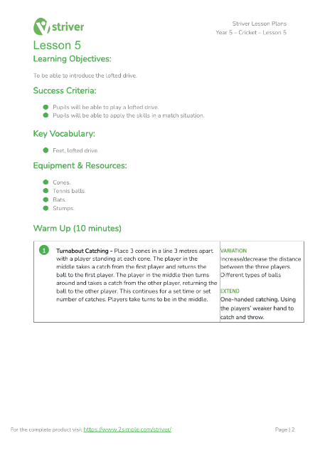Cricket - Lesson 5