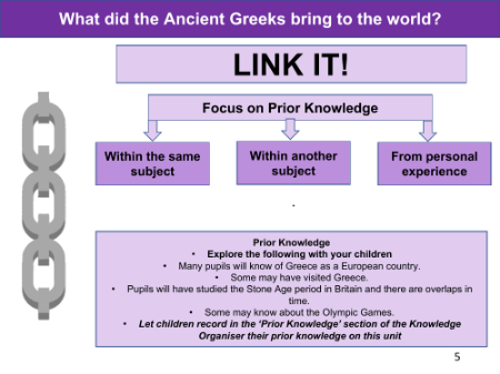 Link it! Prior knowledge - Ancient Greeks - 2nd Grade