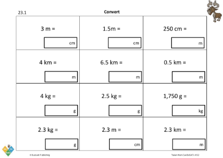 Convert between â€˜adjacentâ€™ metric units of measure for length, capacity and mass [M5]