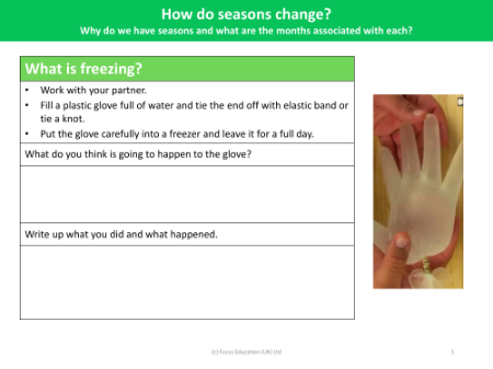 What is Freezing? - Worksheet - Year 1