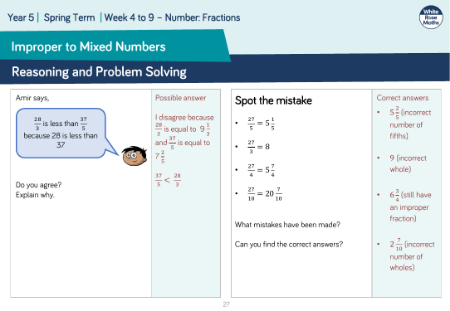 Improper to Mixed Numbers: Reasoning and Problem Solving