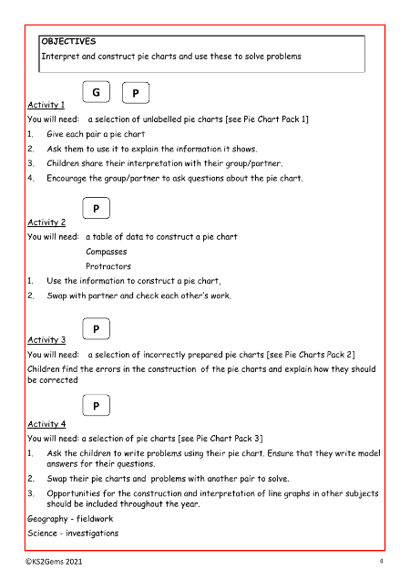 Pie Charts worksheet