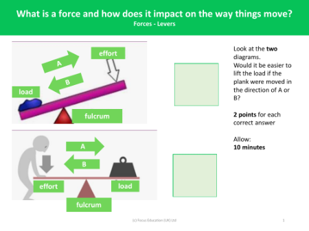 Assessment for learning - knowledge and understanding check - worksheet