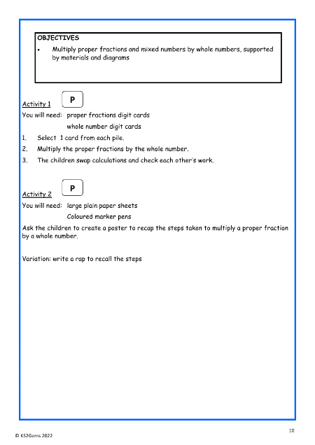 Multiplying proper fractions and mixed numbers worksheet