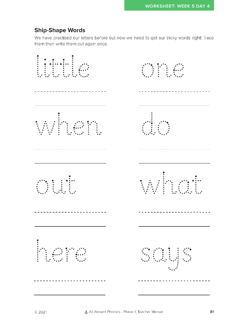 Ship-Shape Words letter formation activity - Worksheet 