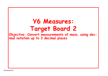 Target Board - Units of mass