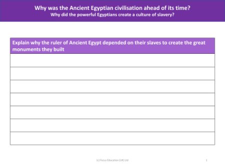 Ancient Egypt and slavery - Writing task