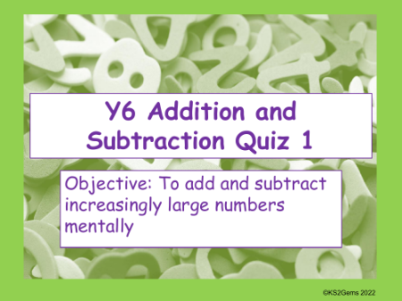 Mental addition and subtraction