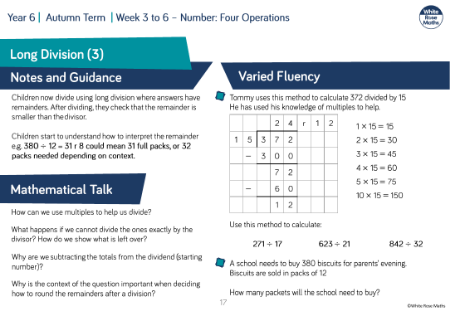 Long division (3): Varied Fluency