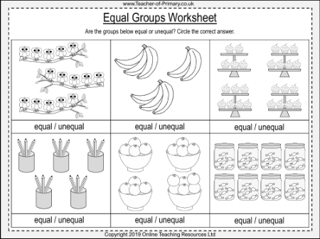 Equal Groups - Worksheet