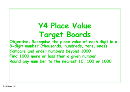 Place Value Target Boards 1