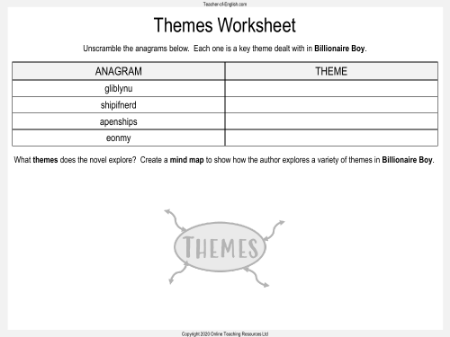 Themes Worksheet