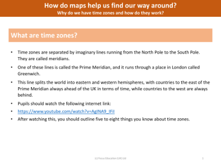 What are time zones? - Info sheet