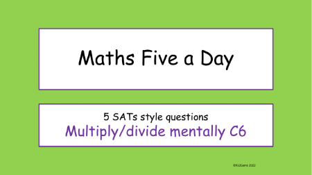 Calculations - Multiply divide mentally