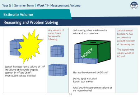 Estimate Volume: Reasoning and Problem Solving