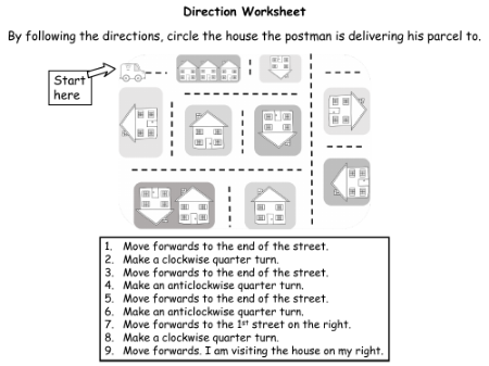 Direction and Movement - Worksheet