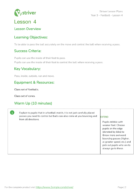 Football - Lesson 4