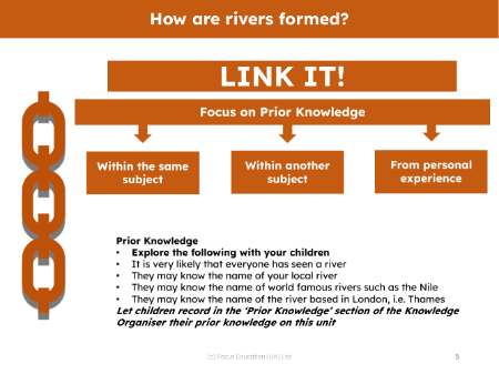 Link it! Prior knowledge - Rivers - 2nd Grade