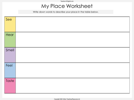 4. Your Experiences - Worksheets