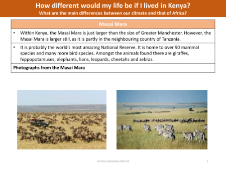 Masai Mara - Info sheet