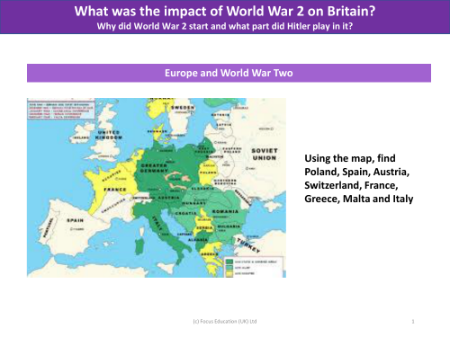 Europe and World War 2 - Map