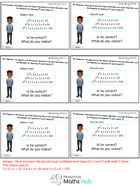 Recognise and use square numbers and cube numbers 3 - Reasoning