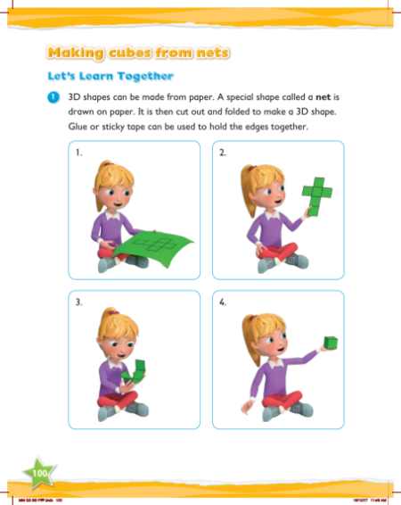 Max Maths, Year 3, Learn together, Making cubes from nets (1)