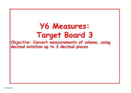 Target Board - Units of volume