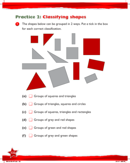Max Maths, Year 4, Work Book, Classifying shapes